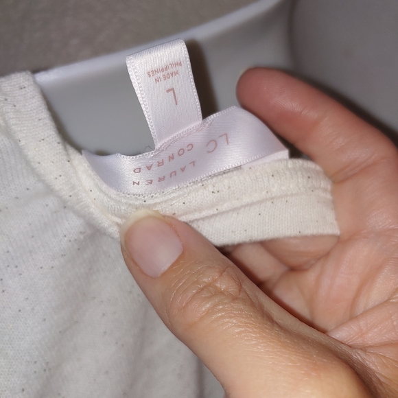 Lauren Conrad glitter blouse lace trim open back - Picture 7 of 11